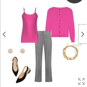 Ann Taylor Straight Dress Pant crosshatch/ black